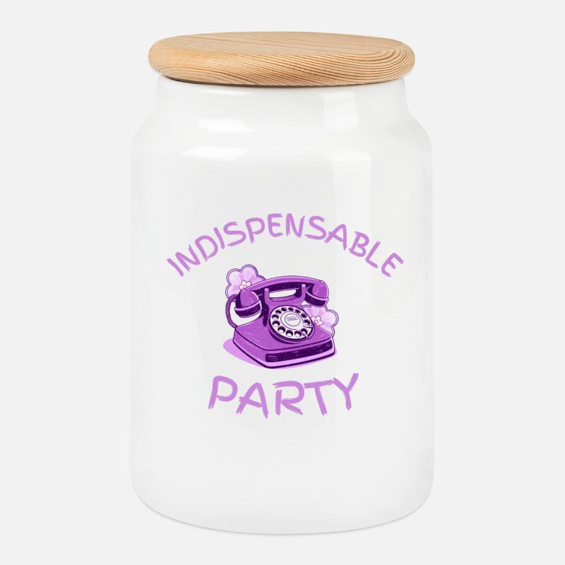 blah blah blah party essential - Cookie Jar with Wooden Lid - white