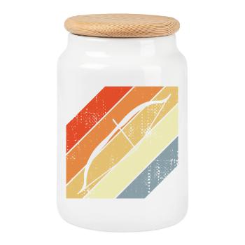 Retro Archery - Cookie Jar with Wooden Lid - white - Front