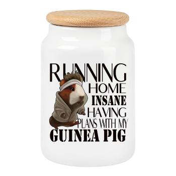 Maman cochon d’Inde - Dicton pour les amateurs de Guinée - Boîte à biscuits avec couvercle en bois - blanc - Devant