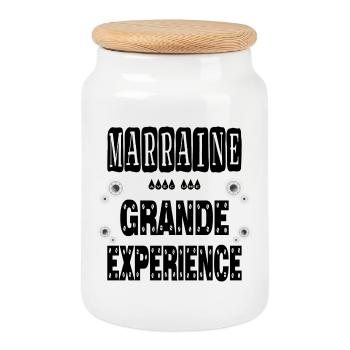 Marraine Avec Une Grande Expérience - Boîte à biscuits avec couvercle en bois - blanc - Devant