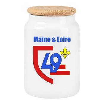 Maine et loire - Cookie Jar with Wooden Lid - white - Front