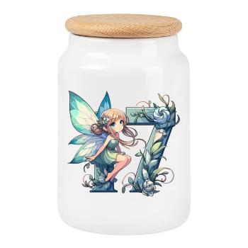17 Years Fairy Elf Cute Birthday Gift - Cookie Jar with Wooden Lid - white - Front