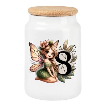 18 Years Fairy Elf Cute Birthday Gift - Cookie Jar with Wooden Lid - white - Front