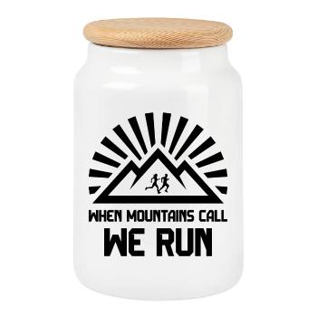 Trail Runners - Quand la montagne vous appelle - We Run - Boîte à biscuits avec couvercle en bois - blanc - Devant