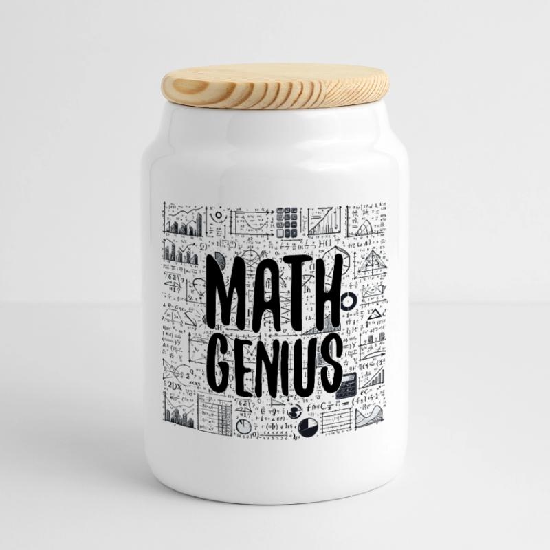 Math Genius Math Genius Math cadeau Boîte à biscuits avec couvercle en bois