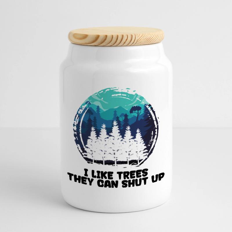Cool Saying Tree Forestry Lumberjack Forest Work Cookie Jar with Wooden Lid