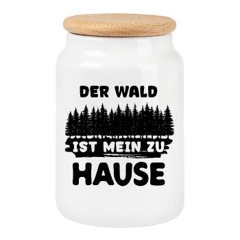 Forestry, Forestry, Statement, Lumberjack, Tree, Wood - Cookie Jar with Wooden Lid - white - Front
