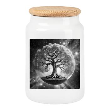 L’Yggdrasil Cosmique - Boîte à biscuits avec couvercle en bois - blanc - Devant