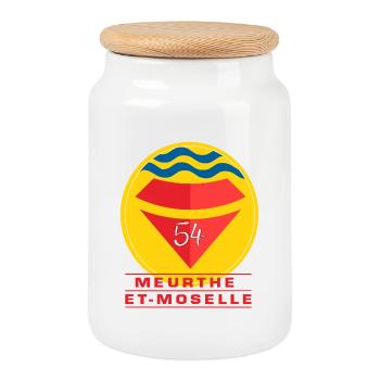 Meurthe-et-Moselle - Cookie Jar with Wooden Lid - white - Front
