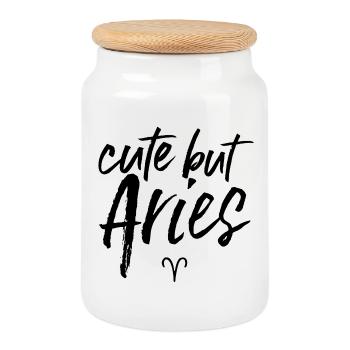 Astro Cute But Aries - Cookie Jar with Wooden Lid - white - Front