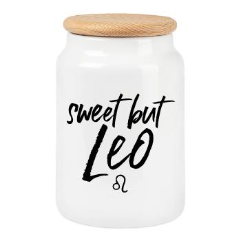 Astro Sweet but Leo - Cookie Jar with Wooden Lid - white - Front