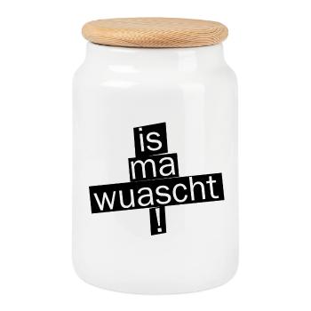 WhatsApp Fragmented Typography - Keksdose mit Holzdeckel - Weiß - Vorne