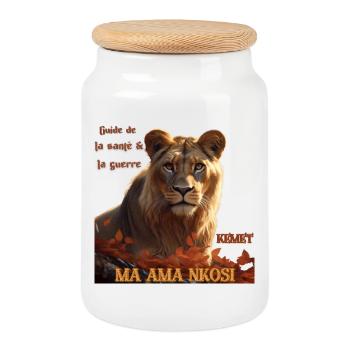 MA AMA NKOSI - KEMET - Cookie Jar with Wooden Lid - white - Front