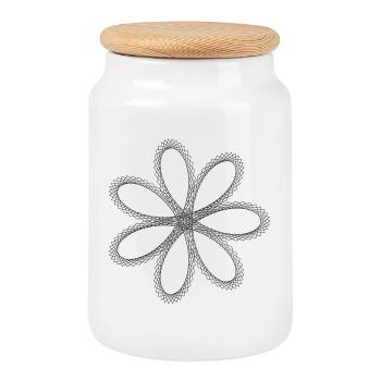 Metal propeller - Cookie Jar with Wooden Lid - white - Front