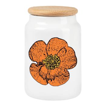 Mother's Day Gift Mother's Day Gift Idea - Cookie Jar with Wooden Lid - white - Front