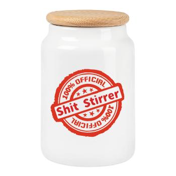 Official Shit Stirrer - Keksdose mit Holzdeckel - Weiß - Vorne