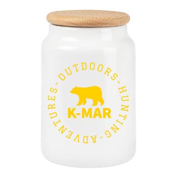 K-Mar Outdoors Adventures Yellow - Keksdose mit Holzdeckel - Weiß - Vorne