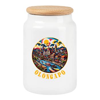 Olongapo Stadt Philippinen Filipina Pilipinas - Keksdose mit Holzdeckel - Weiß - Vorne
