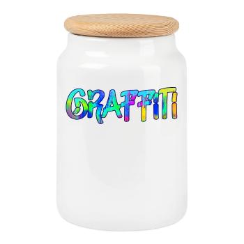 Graffiti Spruch Strassenkunst Wildstyle Street Art - Keksdose mit Holzdeckel - Weiß - Vorne