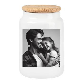 Vater-Tochter-Liebe - Keksdose mit Holzdeckel - Weiß - Vorne