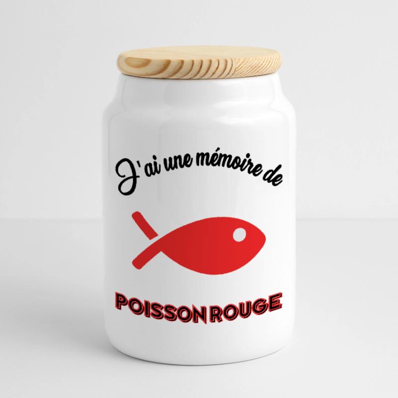 FISH. MEMORY Cookie Jar with Wooden Lid