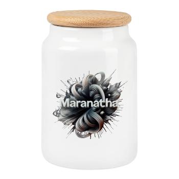 Maranatha Flowing Ribbons - Cookie Jar with Wooden Lid - white - Front