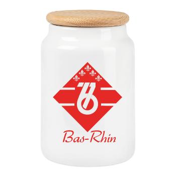 Bas-Rhin - Cookie Jar with Wooden Lid - white - Front