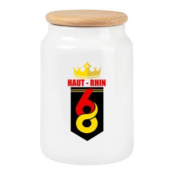 Haut-Rhin - Cookie Jar with Wooden Lid - white - Front