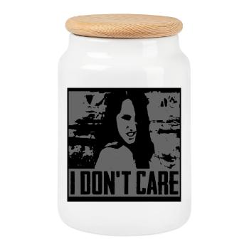 T-shirt expressif - Boîte à biscuits avec couvercle en bois - blanc - Devant