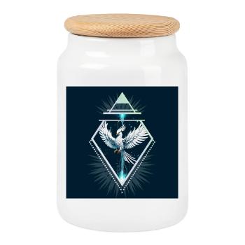 Wunderbarer weißer Fantasy-Phönix. - Keksdose mit Holzdeckel - Weiß - Vorne