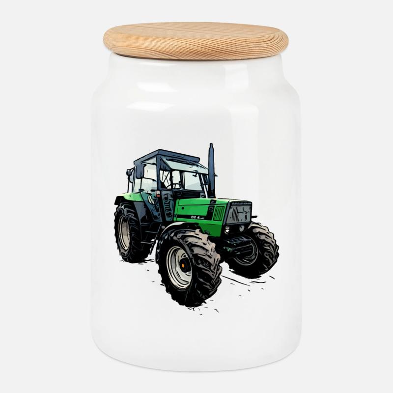 Traktor DX 4.31 - Keksdose mit Holzdeckel - Weiß