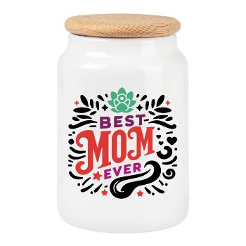 Meilleure maman de tous les temps - Boîte à biscuits avec couvercle en bois - blanc - Devant