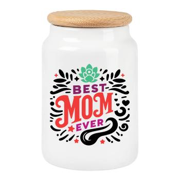 Beste Mutter aller Zeiten - Keksdose mit Holzdeckel - Weiß - Vorne
