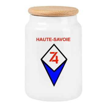 Haute-savoie - Boîte à biscuits avec couvercle en bois - blanc - Devant
