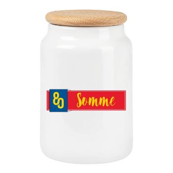 Summe - Keksdose mit Holzdeckel - Weiß - Vorne