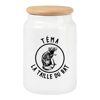 Tema so groß wie die Ratte - Keksdose mit Holzdeckel - Weiß - Vorne