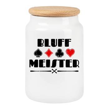 Poker Heart Poker Casino Statement Bluff - Cookie Jar with Wooden Lid - white - Front