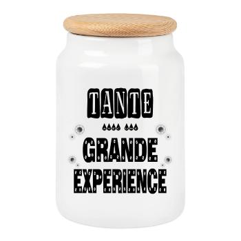 Tante Avec Une Grande Expérience Tata - Boîte à biscuits avec couvercle en bois - blanc - Devant