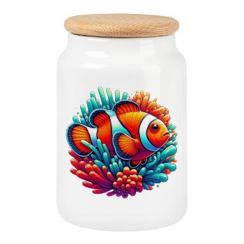 Clownfisch - Keksdose mit Holzdeckel - Weiß - Vorne