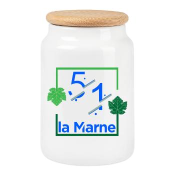 La Marne - Boîte à biscuits avec couvercle en bois - blanc - Devant