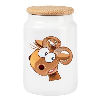 DRÔLE D’ANNIVERSAIRE DU ZODIAQUE BÉLIER - Boîte à biscuits avec couvercle en bois - blanc - Devant