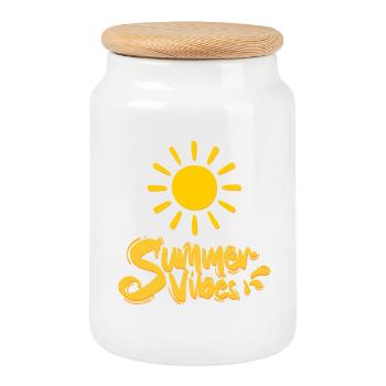 Summer Vibes - Keksdose mit Holzdeckel - Weiß - Vorne