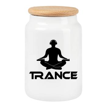 Trance - Cookie Jar with Wooden Lid - white - Front