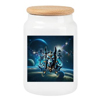 Créature fantastique égyptienne. - Boîte à biscuits avec couvercle en bois - blanc - Devant