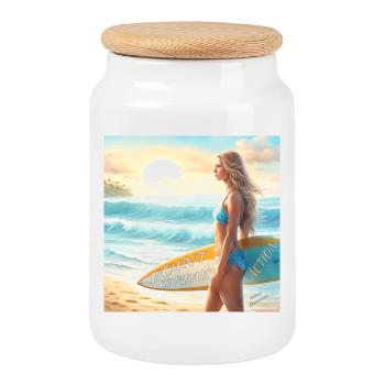 Mädchen Action Surf Point Break 2 - Keksdose mit Holzdeckel - Weiß - Vorne