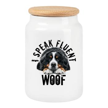 Berner Sennenhund - Keksdose mit Holzdeckel - Weiß - Vorne