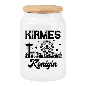 Kirmes Königin Jahrmarkt Rummel Volksfest - Keksdose mit Holzdeckel - Weiß - Vorne
