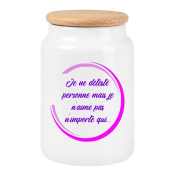 Ich hasse niemanden - Keksdose mit Holzdeckel - Weiß - Vorne