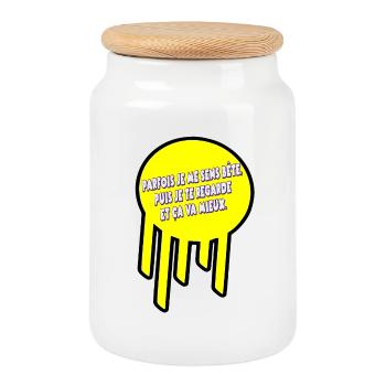 Sometimes I feel stupid - Cookie Jar with Wooden Lid - white - Front