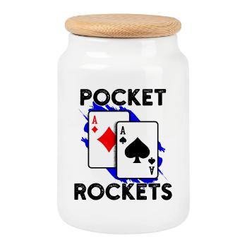 Jeux de casino Poker Jeu de cartes Déclaration Jackpot - Boîte à biscuits avec couvercle en bois - blanc - Devant